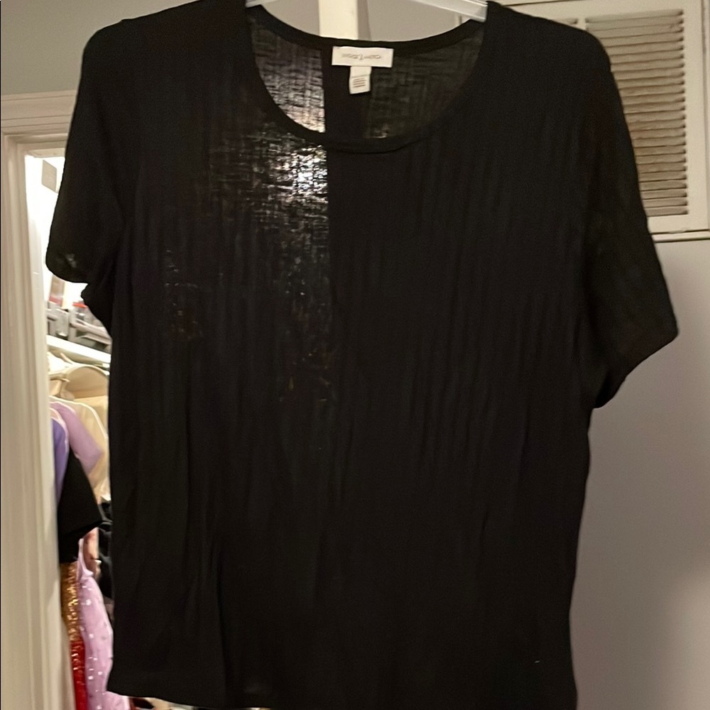 Vintage America Black Ribbed Short Sleeve T-Shirt